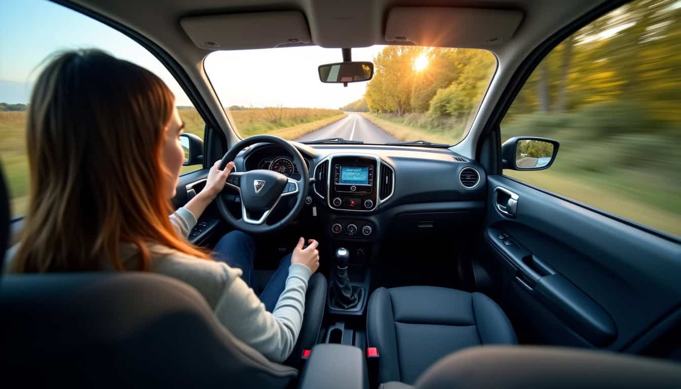 Intérieur du Dacia Pick-Up 2025 montrant les 4 places passagers