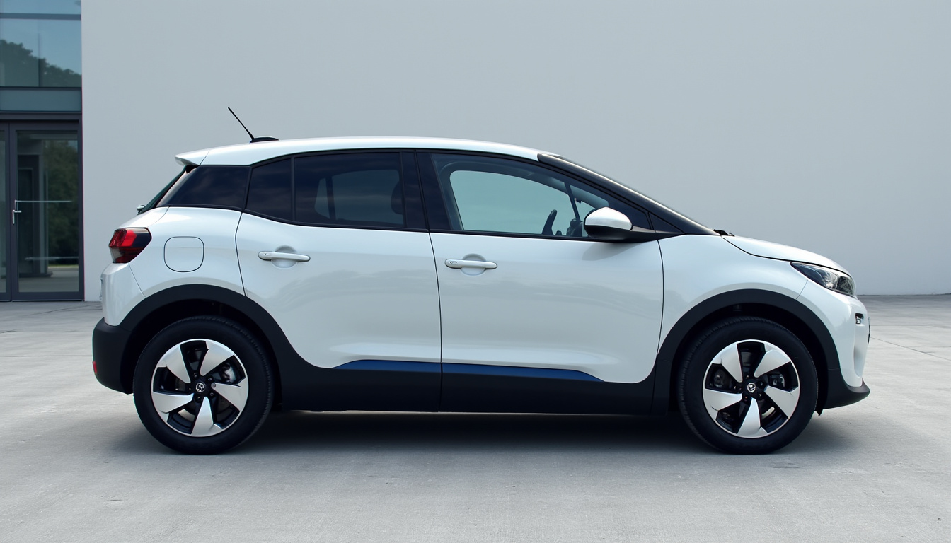 Peugeot e-2008 modèle électrique de 2022 en stationnement