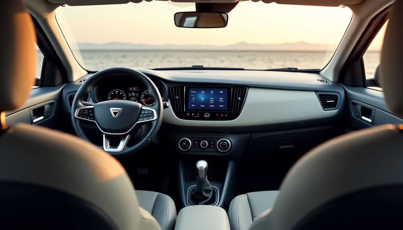Intérieur de la Dacia Sandero Stepway 2026 montrant le tableau de bord, l