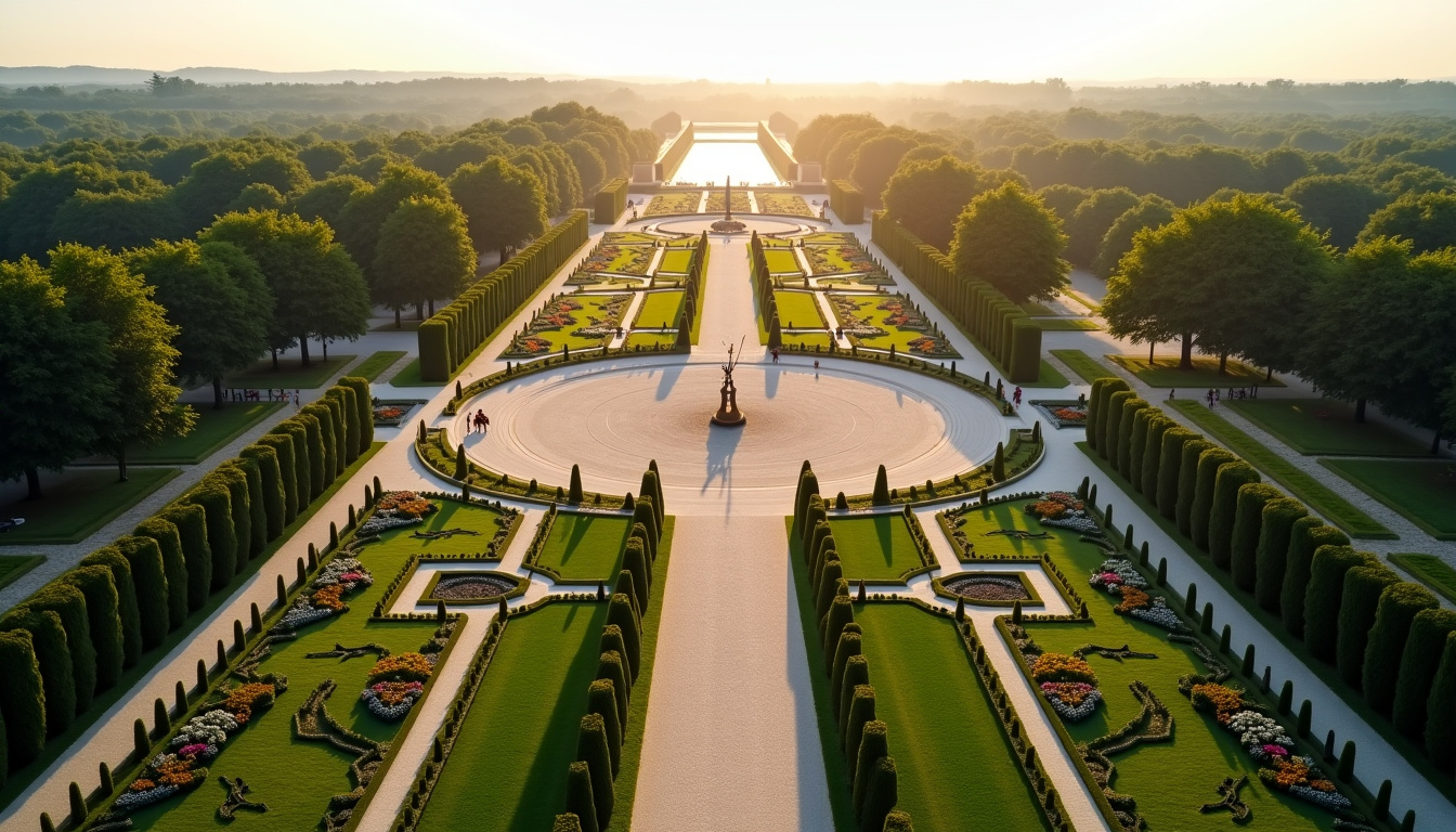 Vue aérienne du site de compétition de para-dressage au château de Versailles