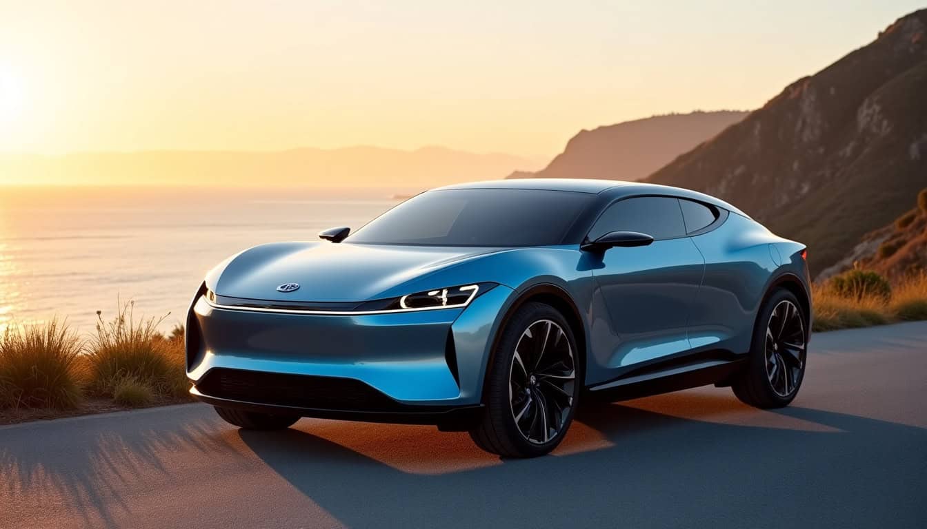 BYD Dolphin Surf en extérieur, vue de face et de trois quarts