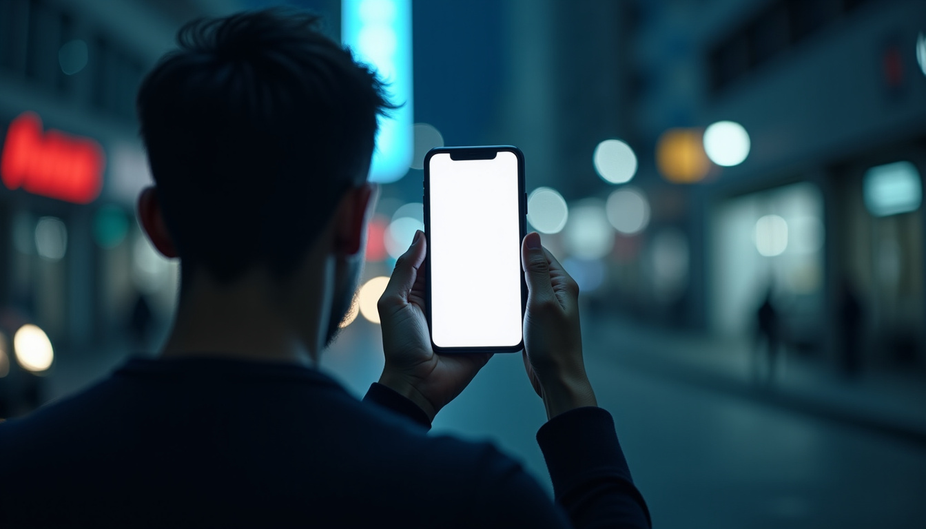 Personne tenant un téléphone avec un message d