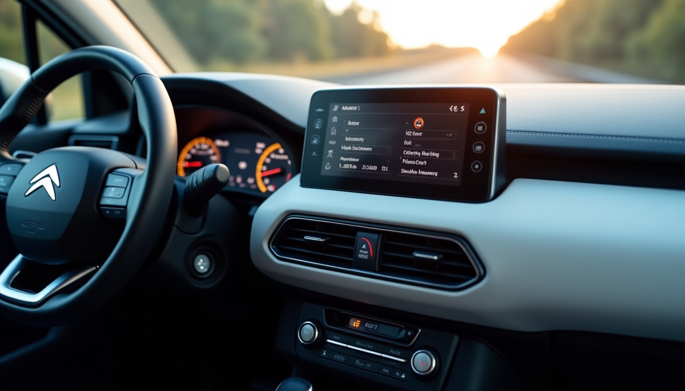 Tableau de bord du Citroën C5 Aircross avec écran numérique et commandes multimédias