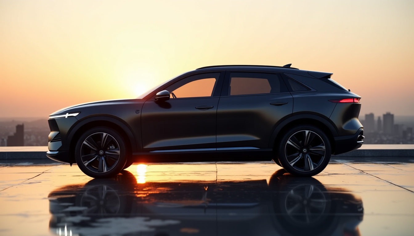 Vue latérale du XPeng G6 en silhouette fastback avec jantes de 20 pouces et poignées escamotées