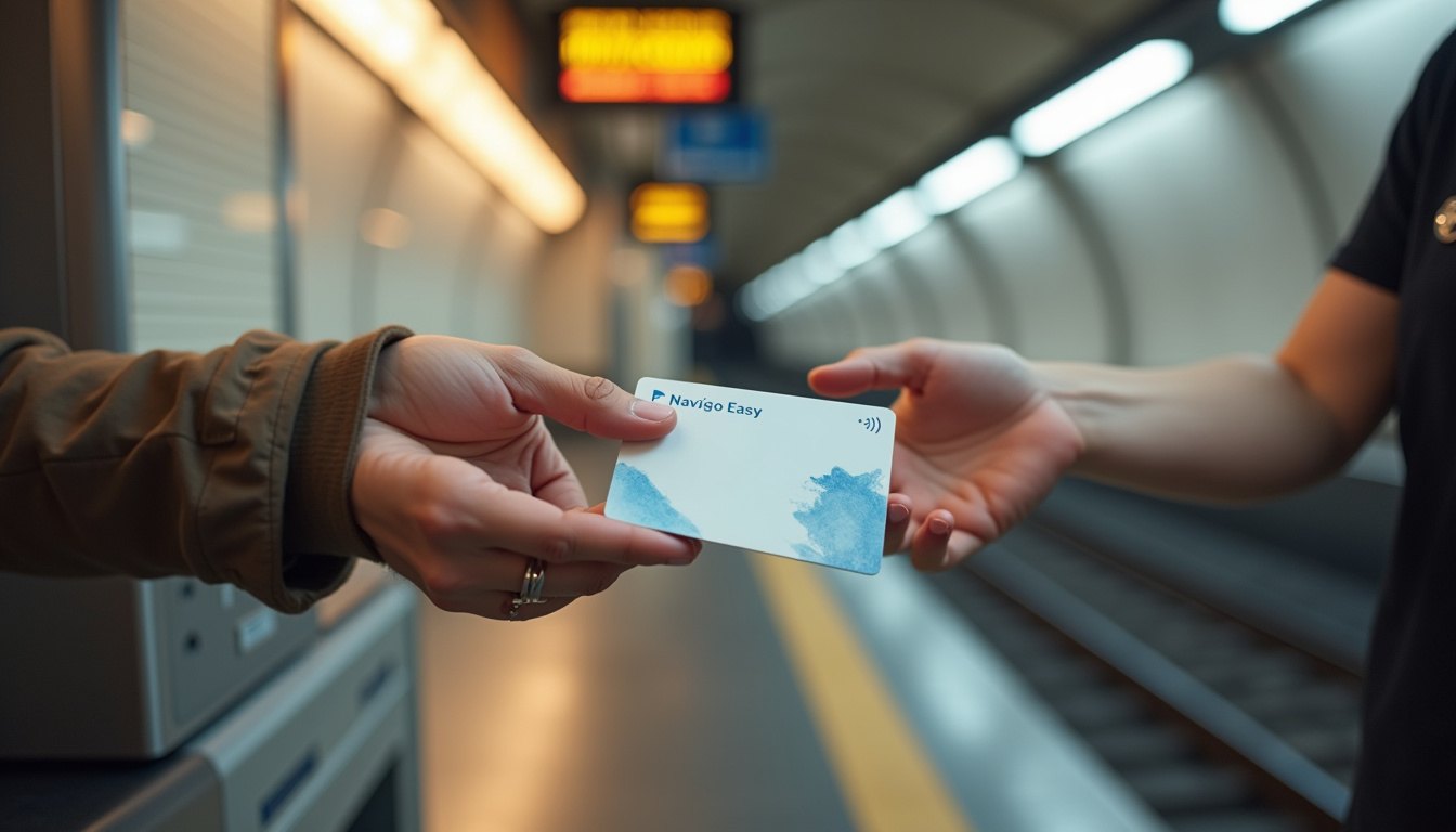 Achat d’un passe Navigo Easy au guichet d’une station de métro à Paris