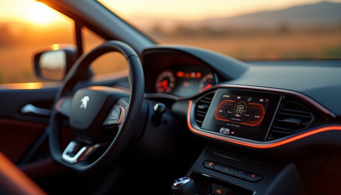 Habitacle du Peugeot 2008 hybride, i-Cockpit, combiné numérique et volant compact