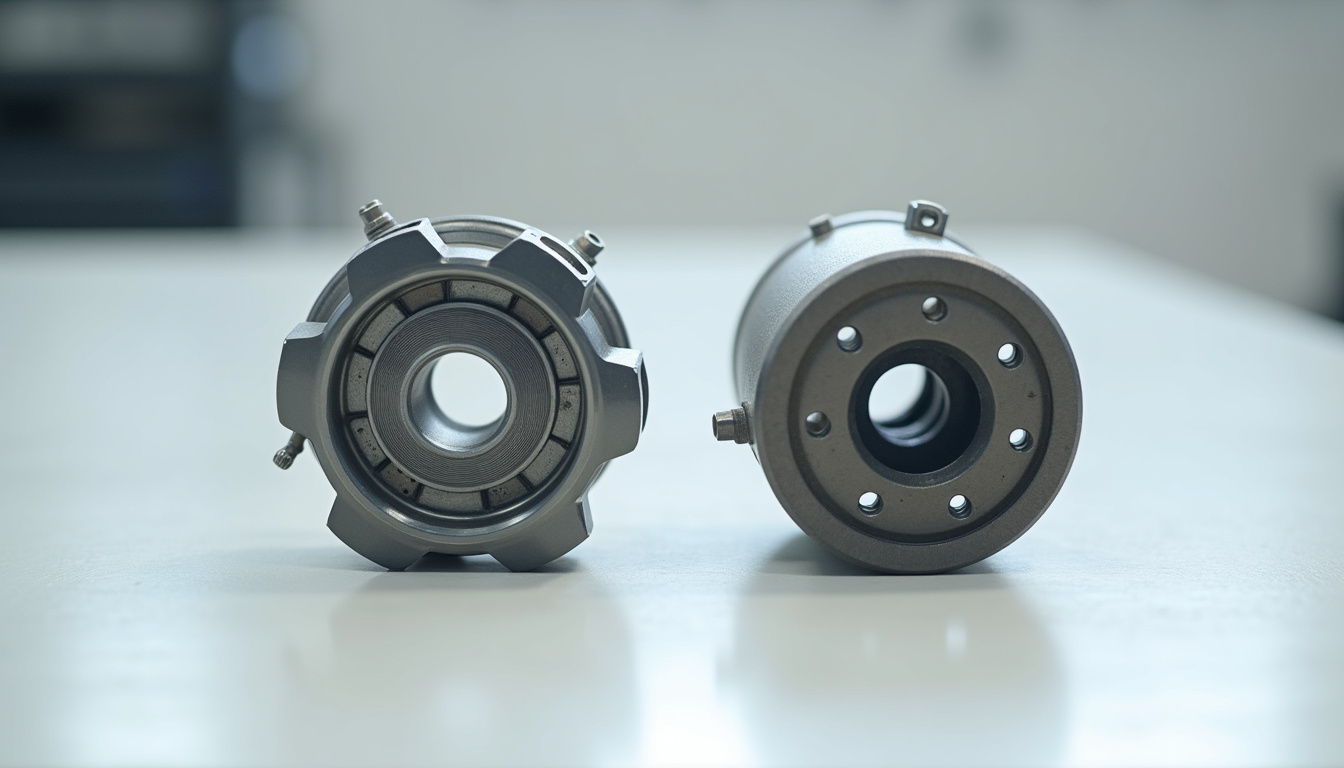Comparaison visuelle entre une pièce automobile neuve et une pièce d'occasion reconditionnée