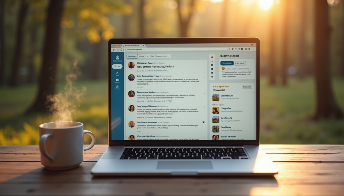 Écran d'ordinateur affichant une discussion active sur un forum de camping-car
