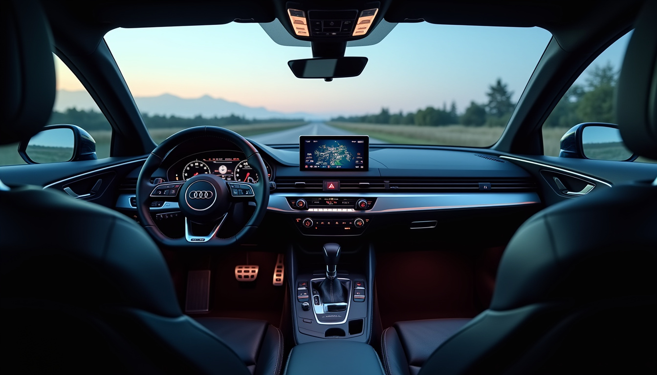 Intérieur de l'Audi A3 montrant le cockpit numérique Virtual Cockpit et l'écran tactile central