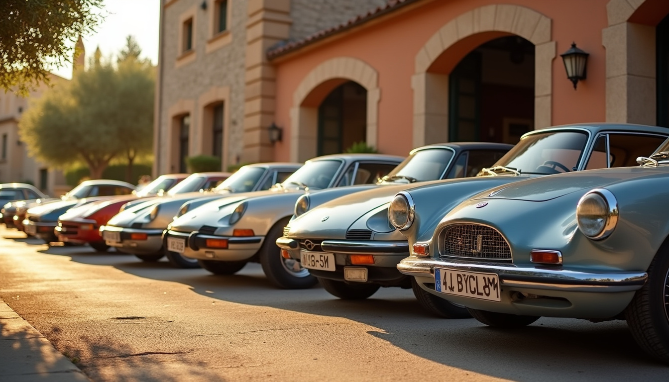 Sélection de voitures d'occasion exposées devant un garage à Nîmes