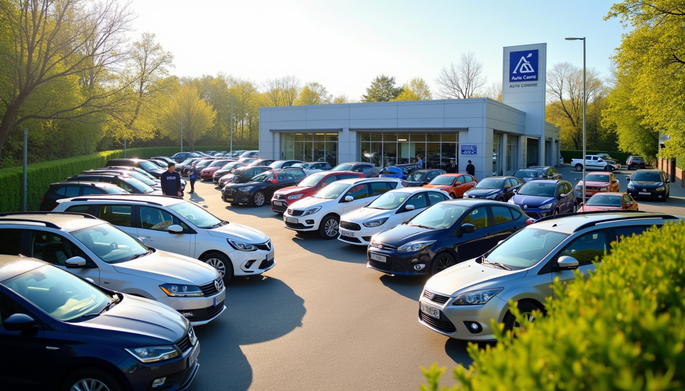 Vue d'ensemble du parc automobile d'Auto Centre à Brie-Comte-Robert