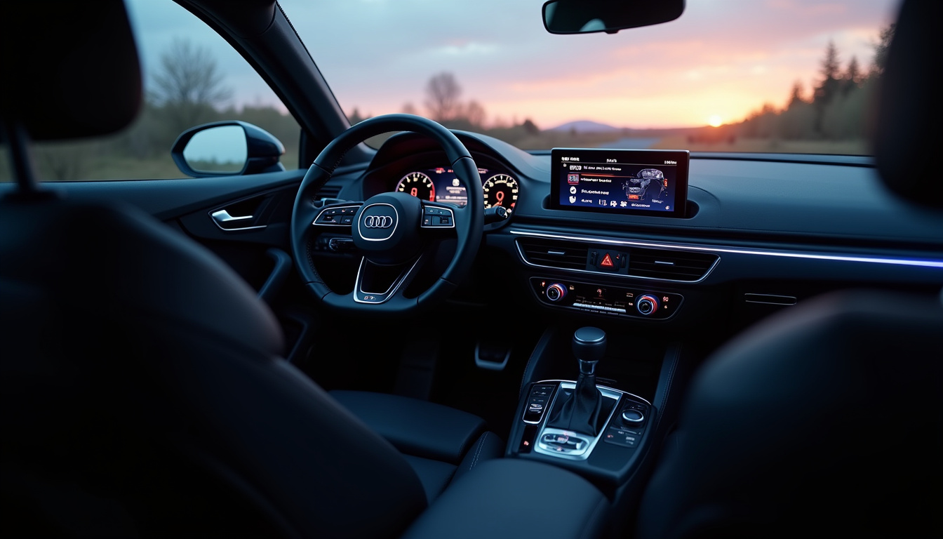 Intérieur de l'Audi A3 avec cockpit numérique et écran tactile MMI